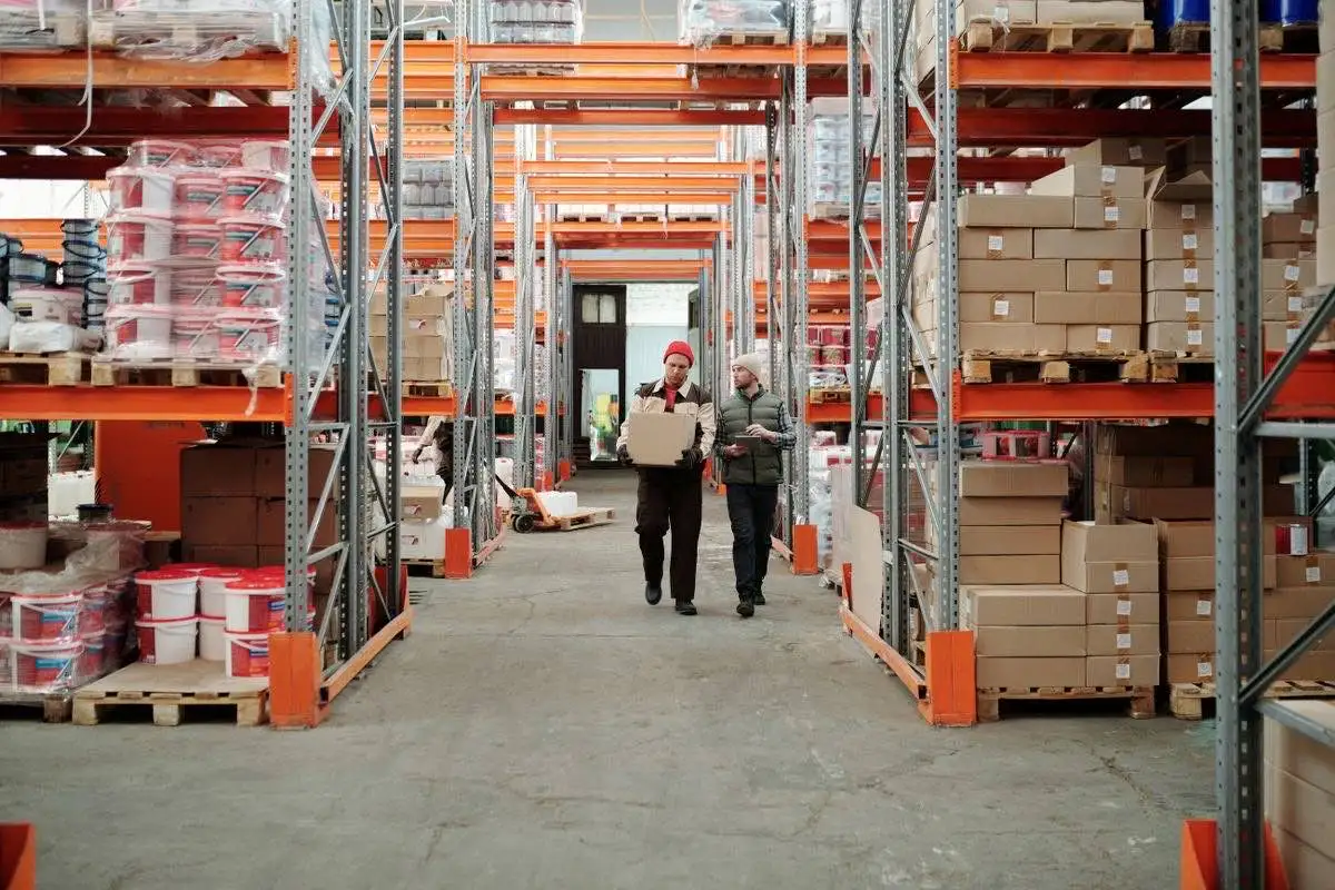 Packing bench in a Dubai fulfilment centre where online store orders are packed